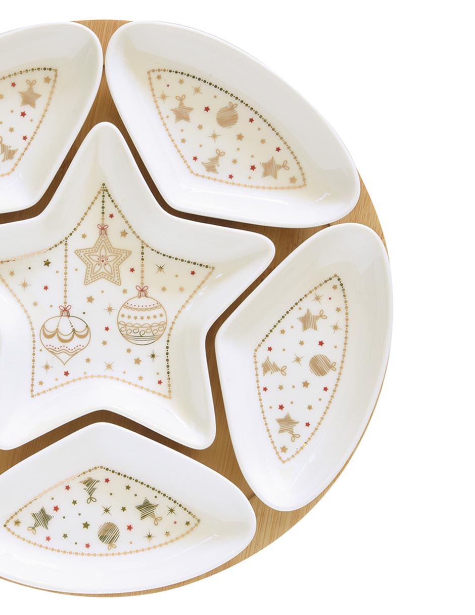 Set botanero navideño Christmas Lights de porcelana
