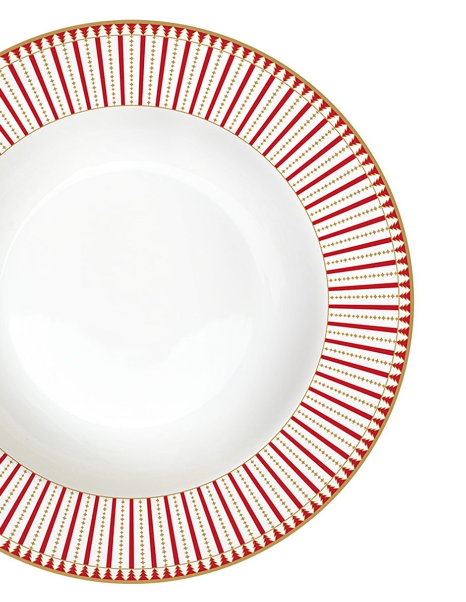 Vajilla cerrada navideña Magie de Noël de porcelana para 4 personas