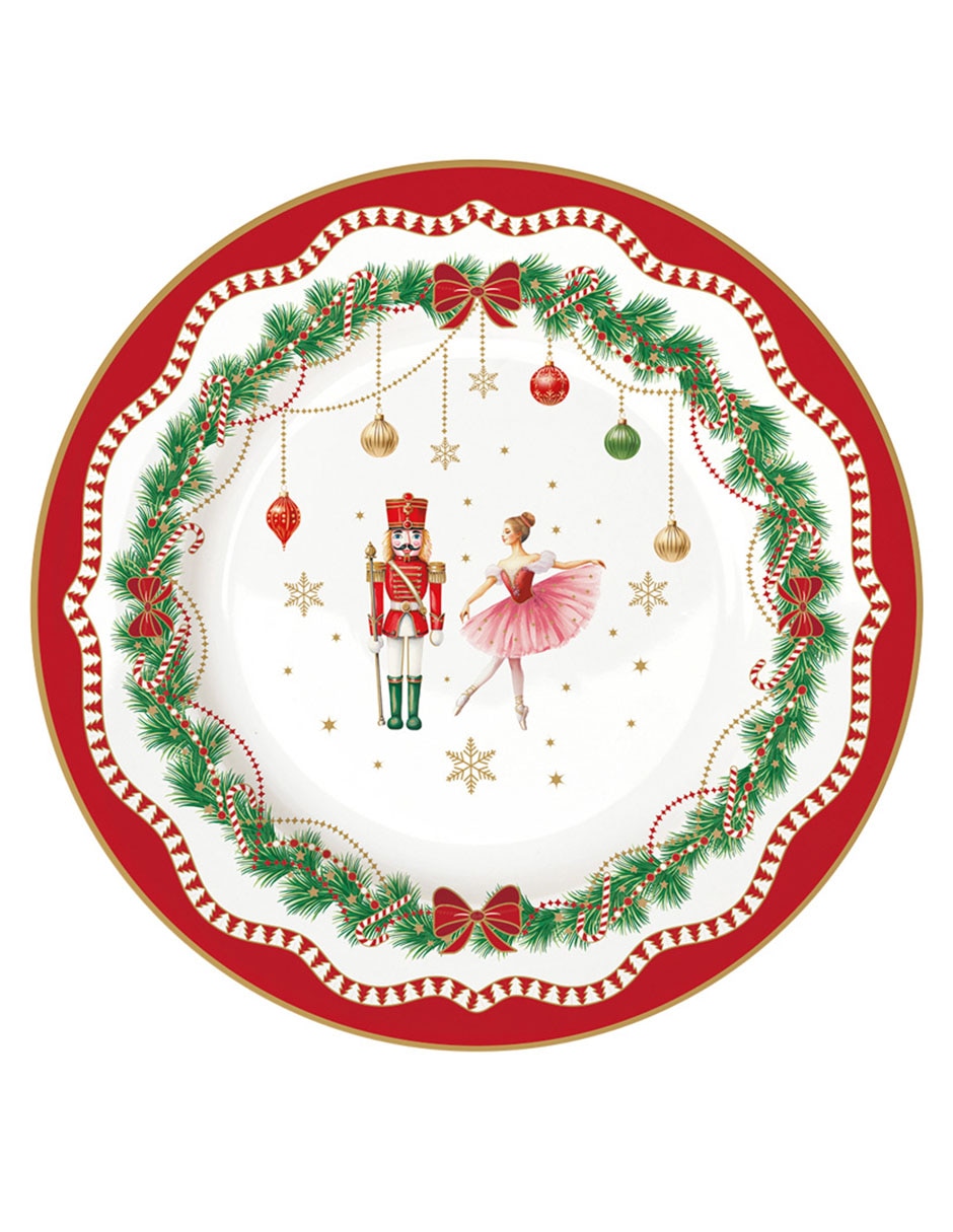 Set de plato para postre Magie de Noël de porcelana 4 piezas 2