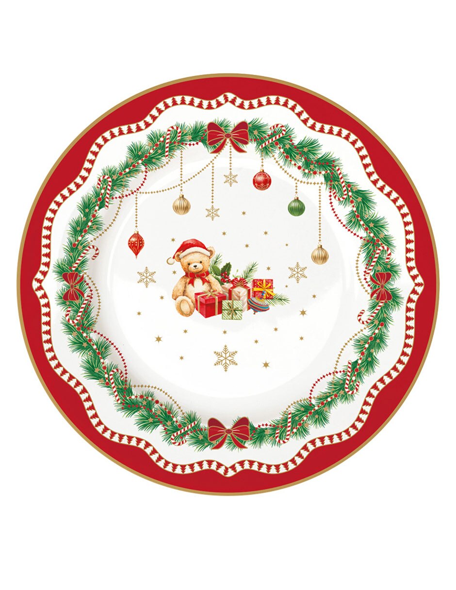 Set de plato para postre Magie de Noël de porcelana 4 piezas 5
