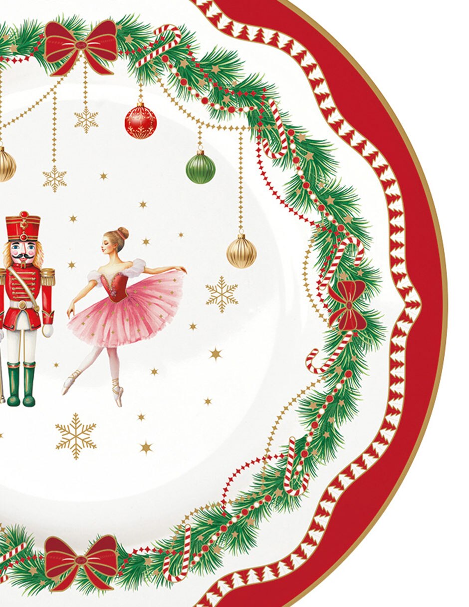 Set de plato para postre Magie de Noël de porcelana 4 piezas 6