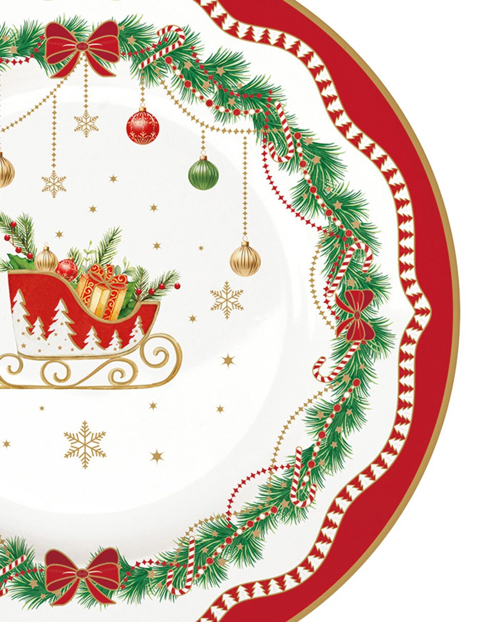 Set de plato para postre Magie de Noël de porcelana 4 piezas 7