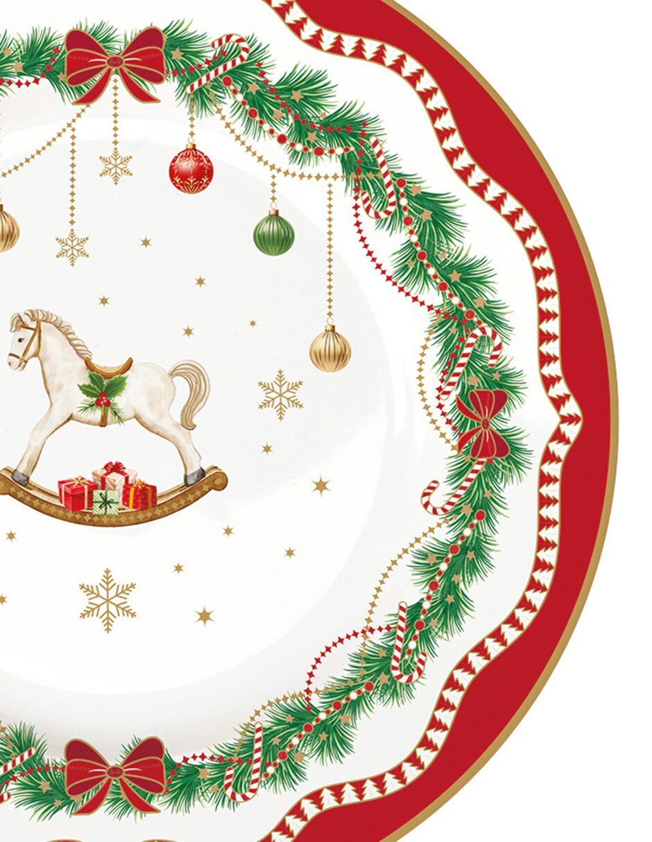 Set de plato para postre Magie de Noël de porcelana 4 piezas 8