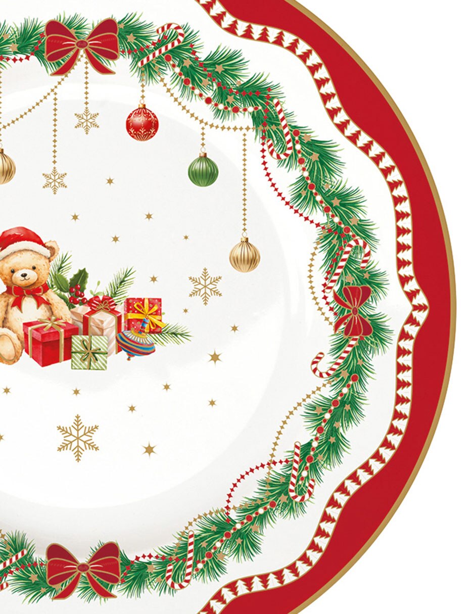 Set de plato para postre Magie de Noël de porcelana 4 piezas 9