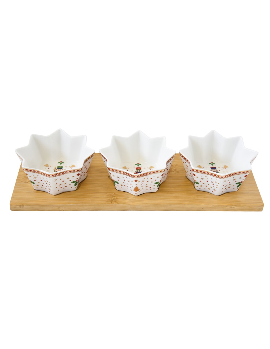 Set botanero navideño de porcelana