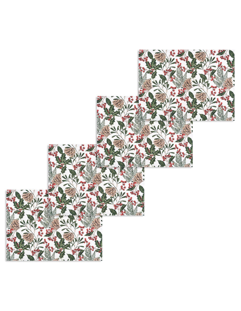Set mantel individual navideño rectangular de algodón Navisa Set mantel individual navideño rectangular de algodón Navisa