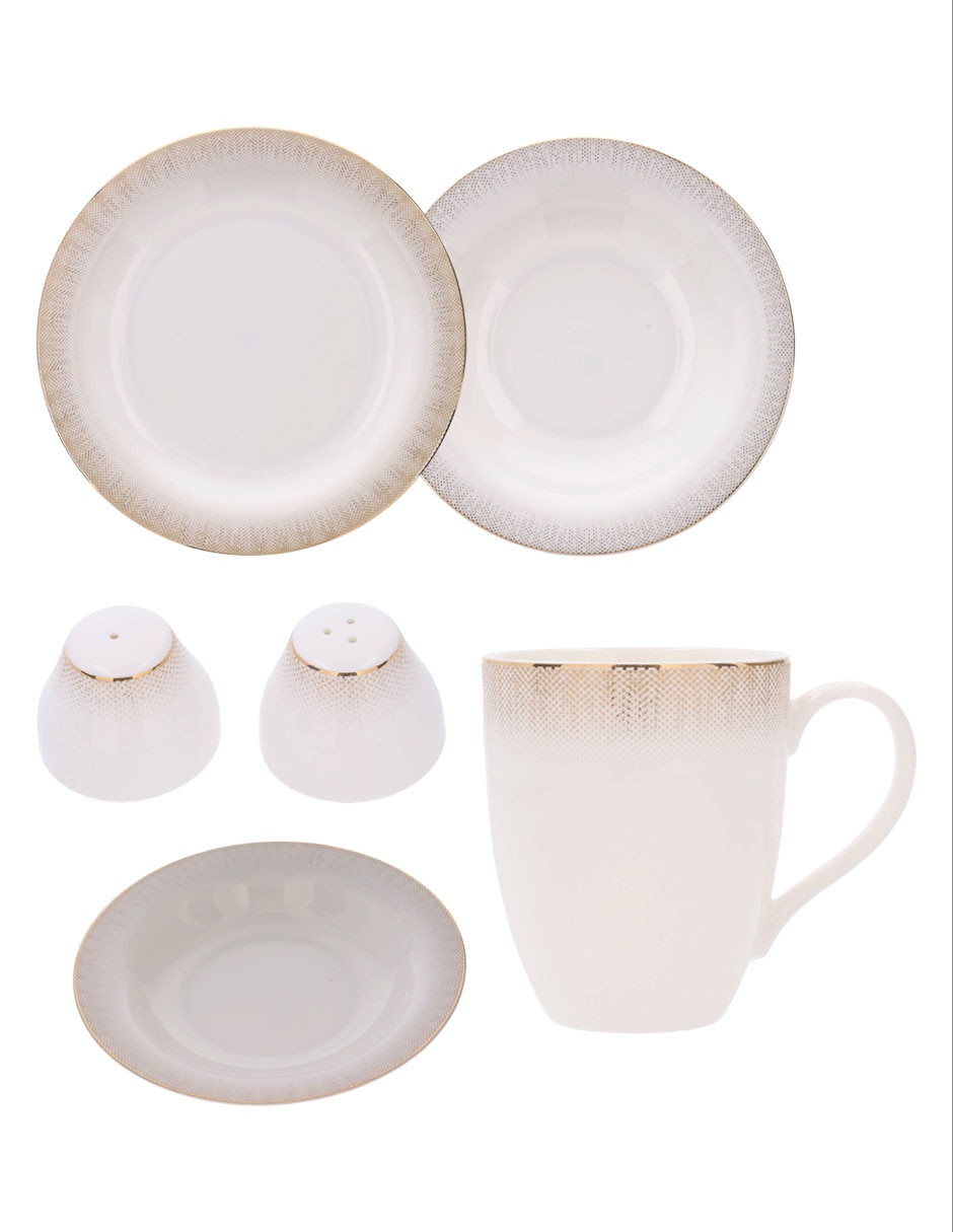 Vajilla carlota de porcelana para 6 personas Vajilla carlota de porcelana para 6 personas