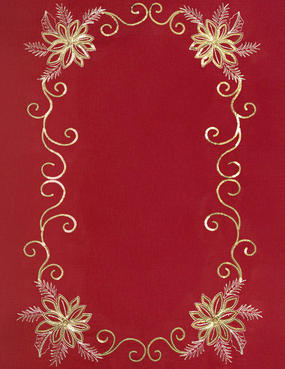 Mantel rectangular Poinsetta