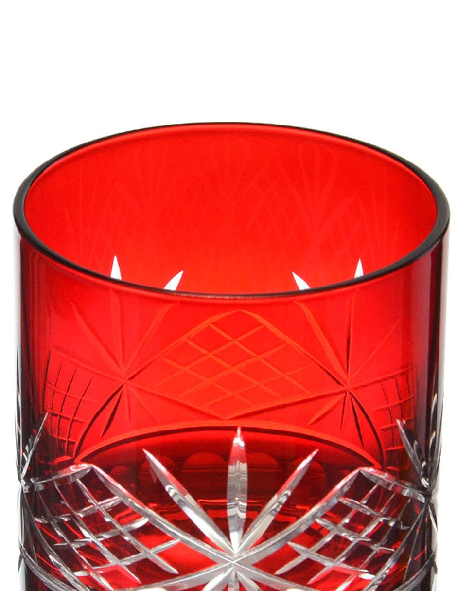 Vaso old fashion Escarlata de vidrio 2