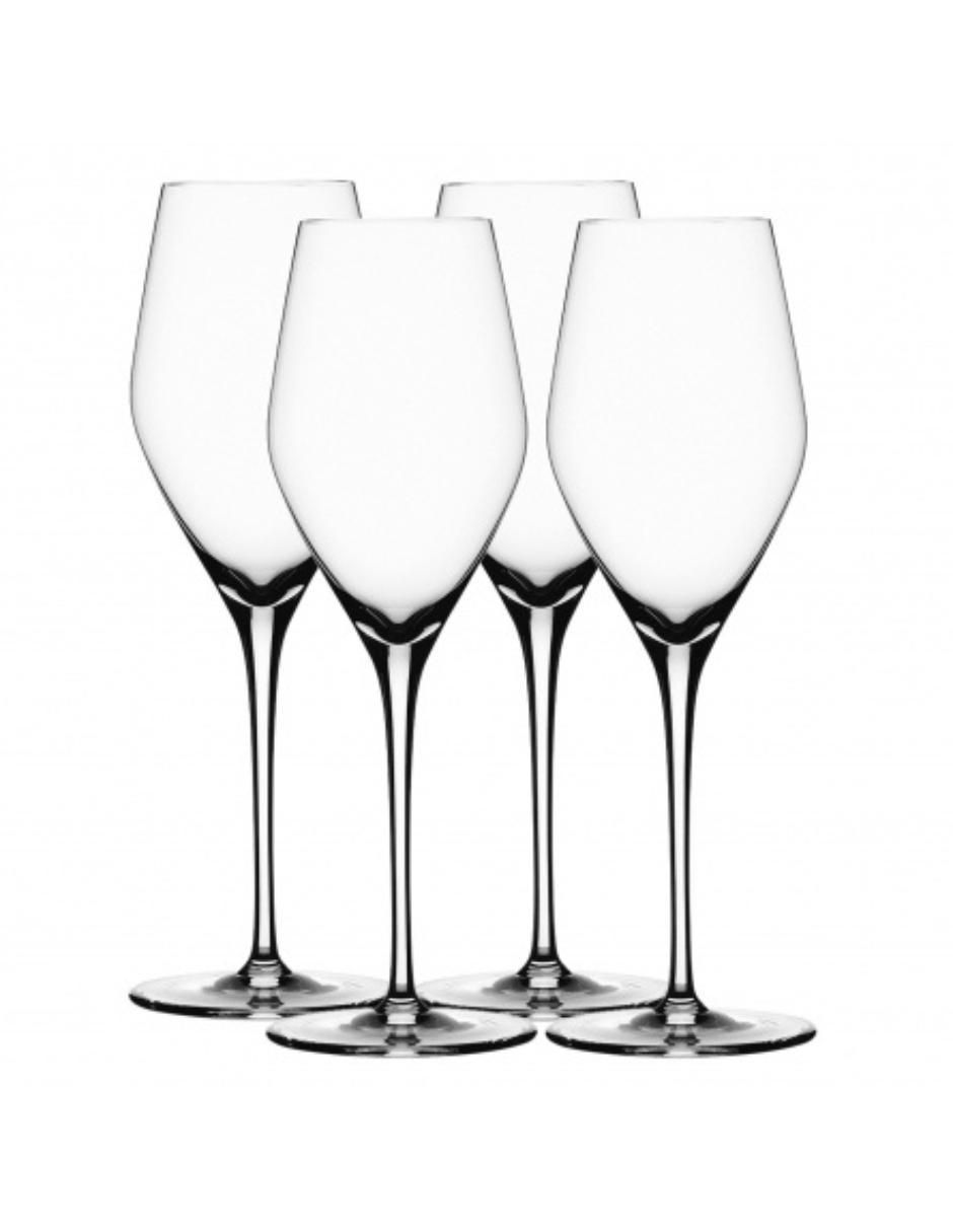 Set de copas para champán Proseco de vidrio 4 piezas