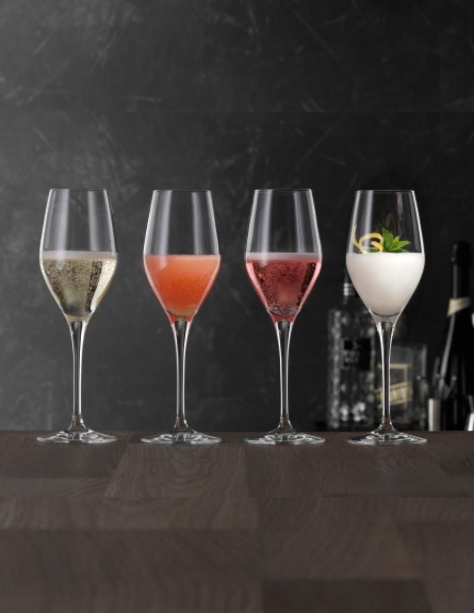 Set de copas para champán Proseco de vidrio 4 piezas 2