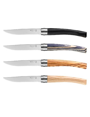 Set de cuchillos carniceros elegante de madera mixta 4 piezas