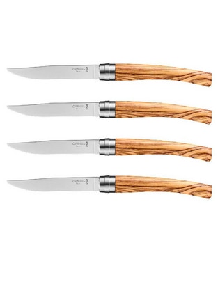 Set de cuchillos carniceros elegante de madera de olivo 4 piezas Set de cuchillos carniceros elegante de madera de olivo 4 piezas