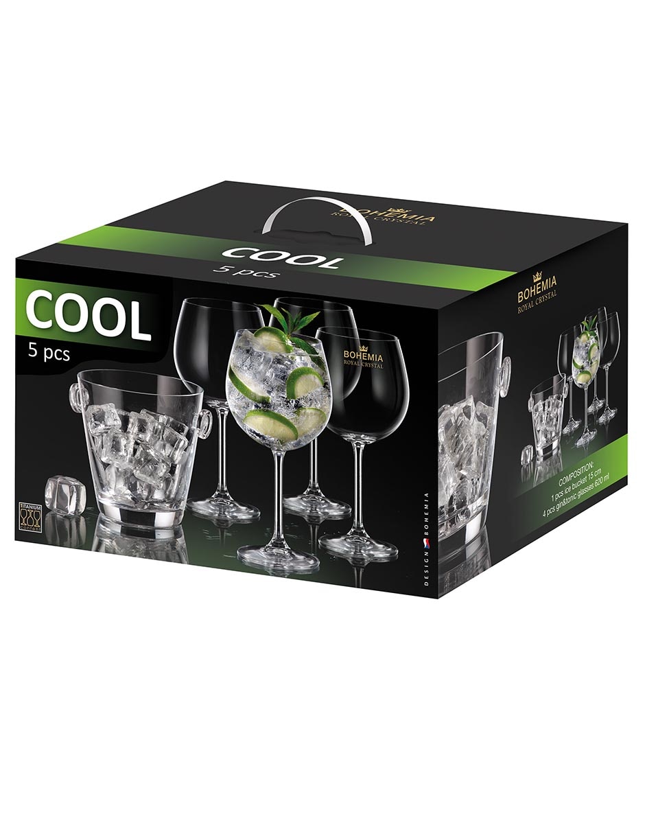 Set de copas para gin Bohemia Royal de cristal 5 piezas