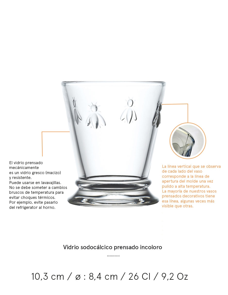 Vaso para agua La Rochere Abeille de vidrio 3