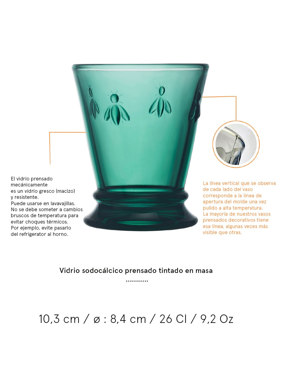 Vaso para agua La Rochere Abeille de vidrio 4