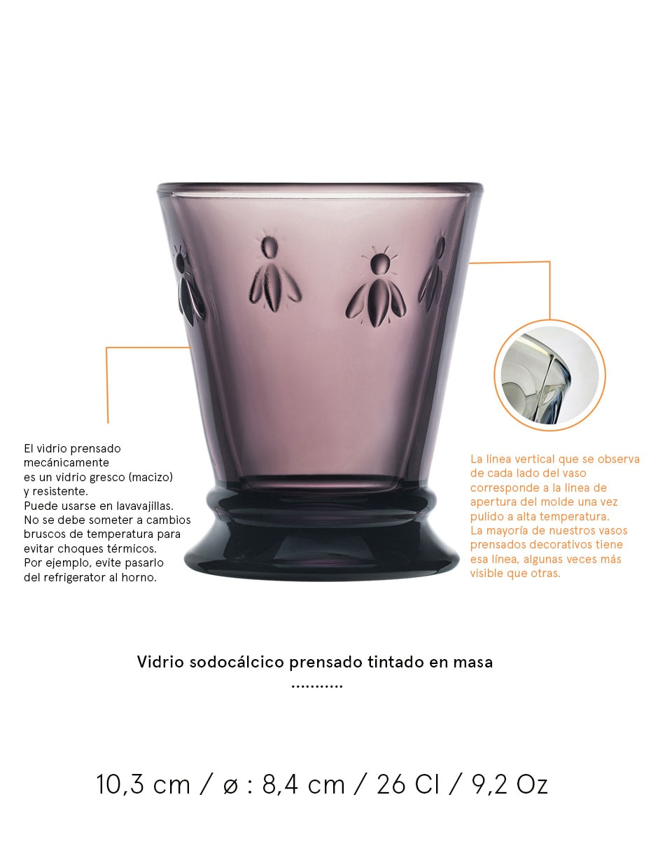 Vaso para agua La Rochere Abeille de vidrio 4