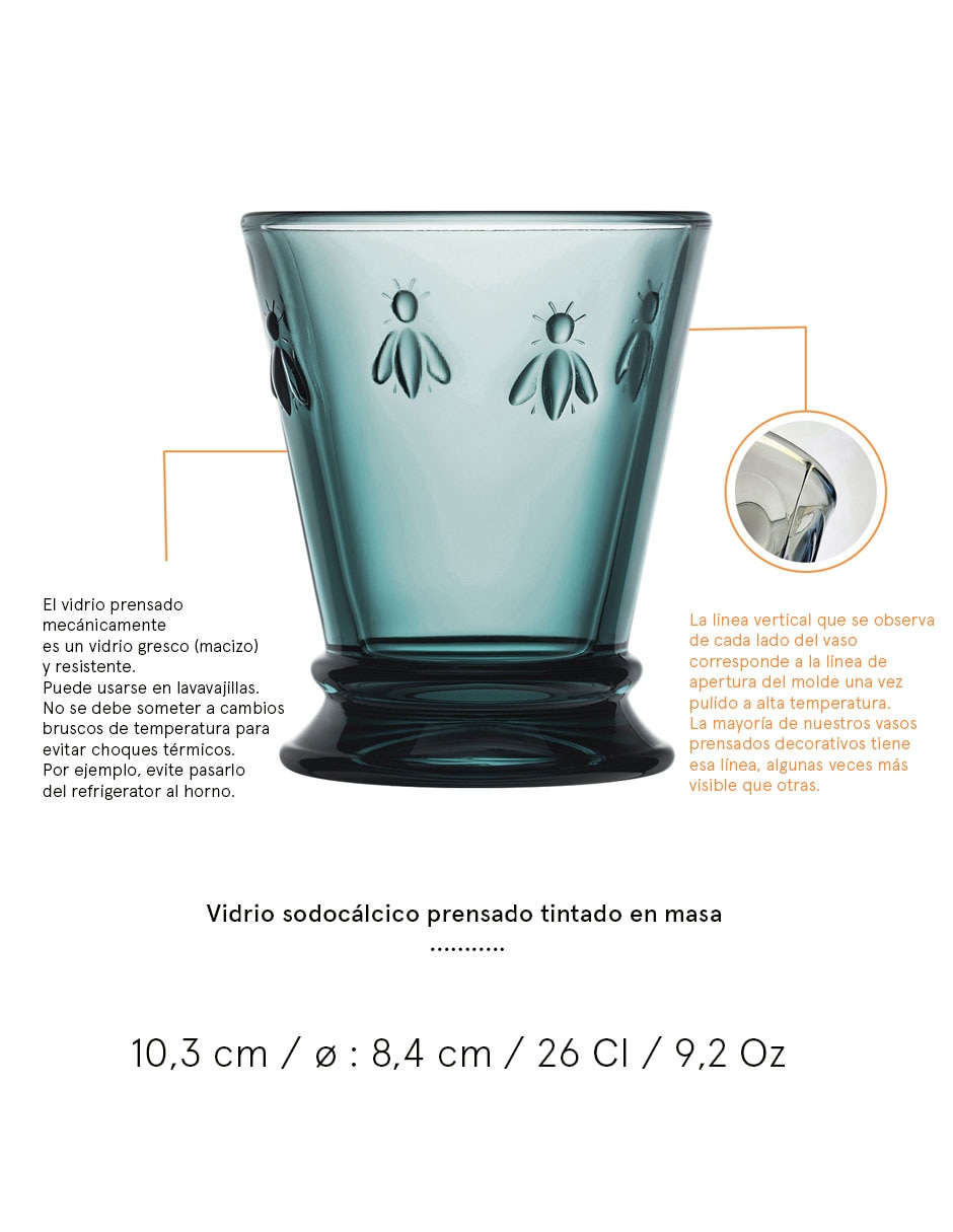 Vaso para agua La Rochere Abeille de vidrio 4