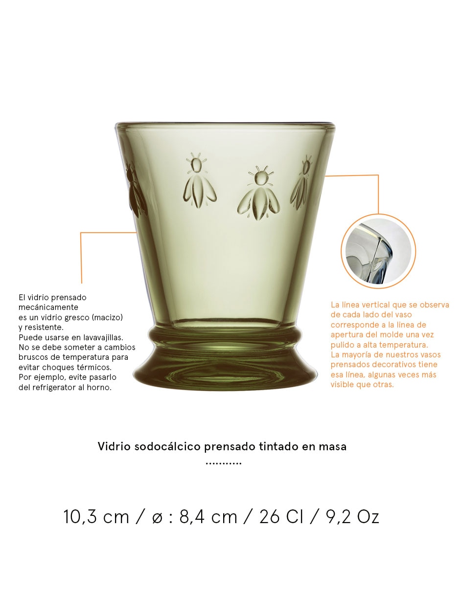 Vaso para agua La Rochere Abeille de vidrio 3
