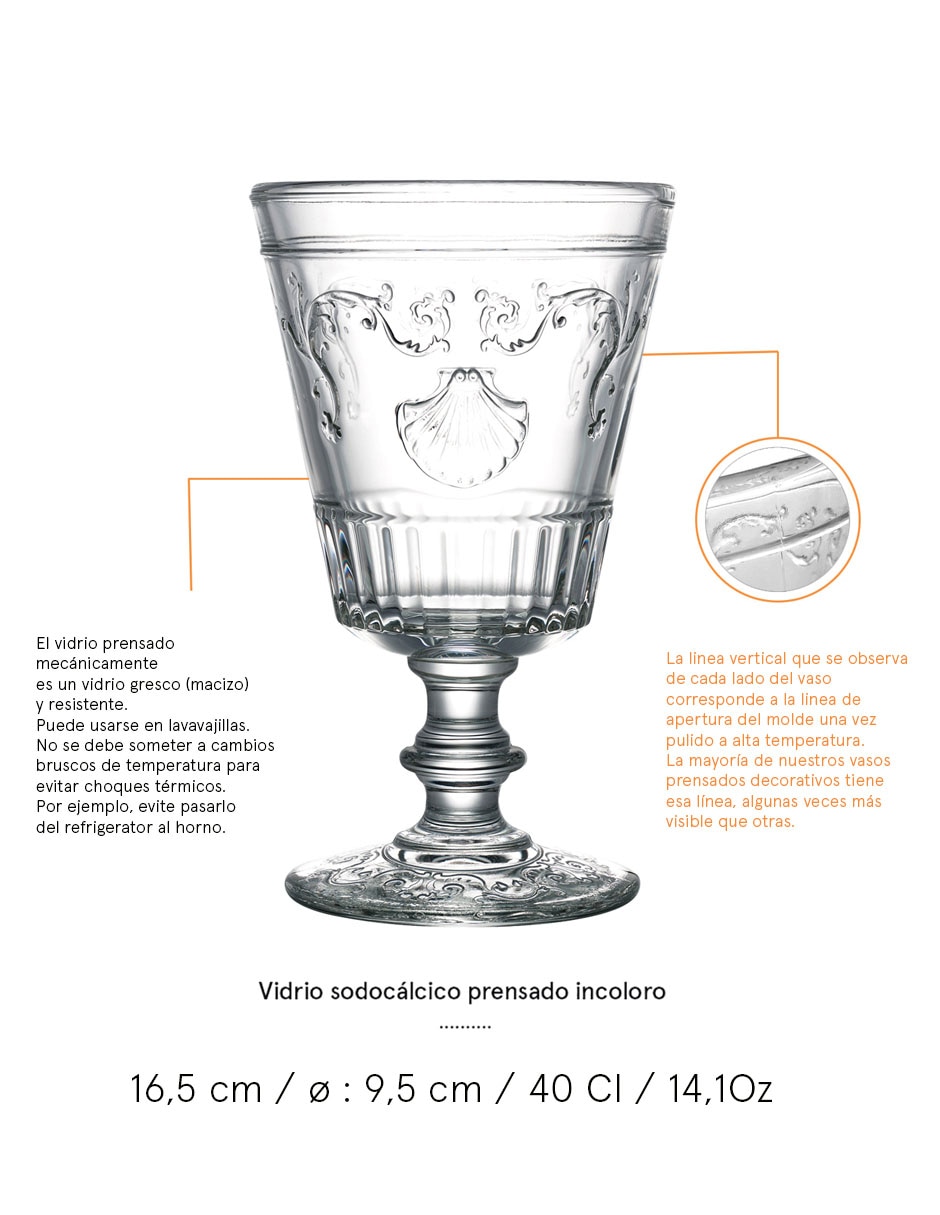 Copa para vino de vidrio