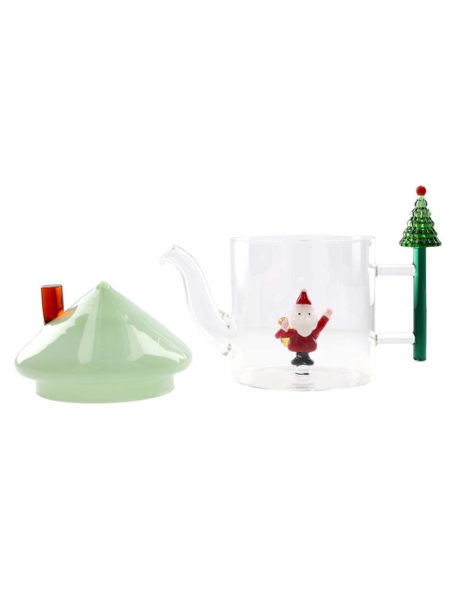 Tetera convencional navideña de borosilicato
