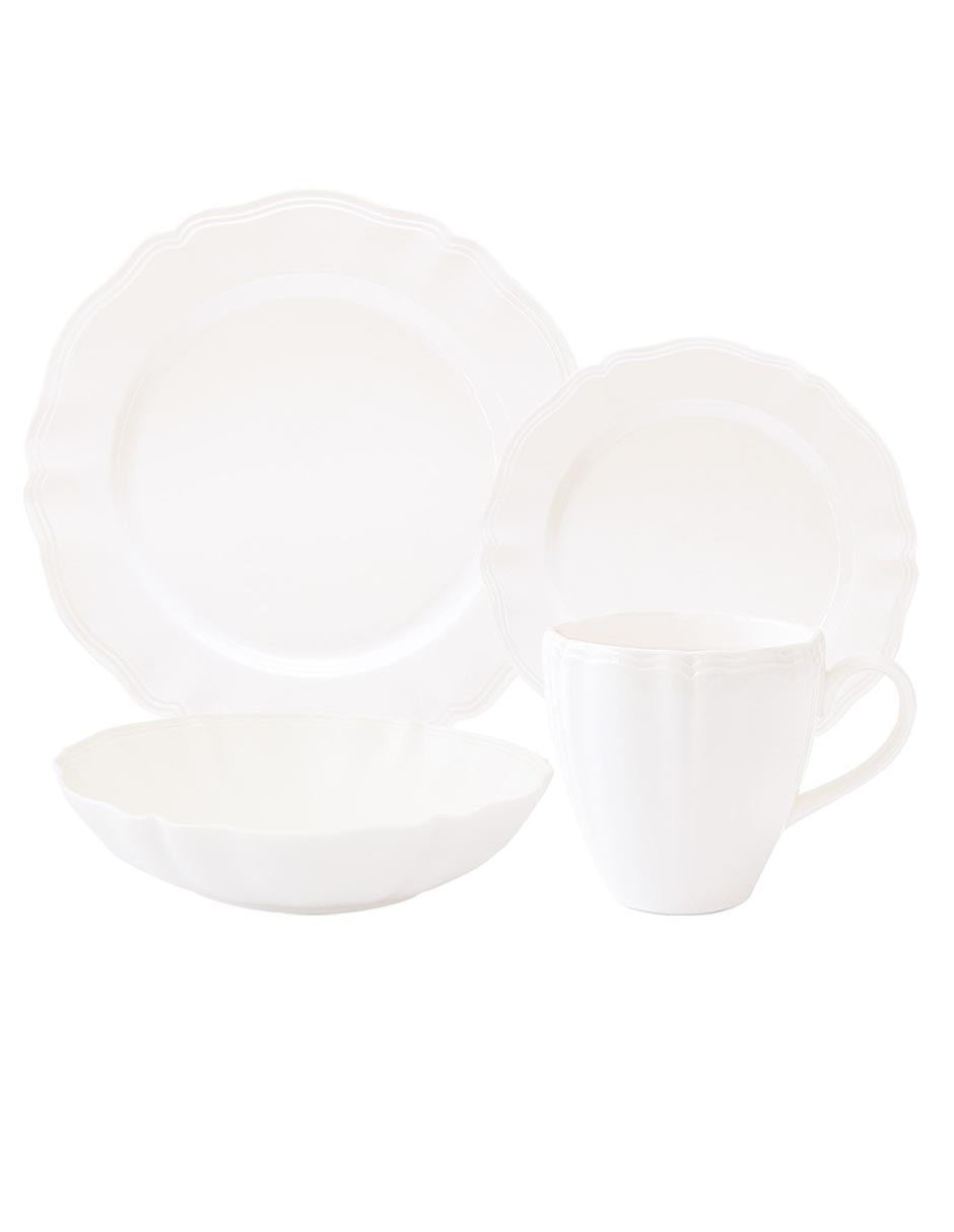 Vajilla cerrada perle de porcelana para 4 personas
