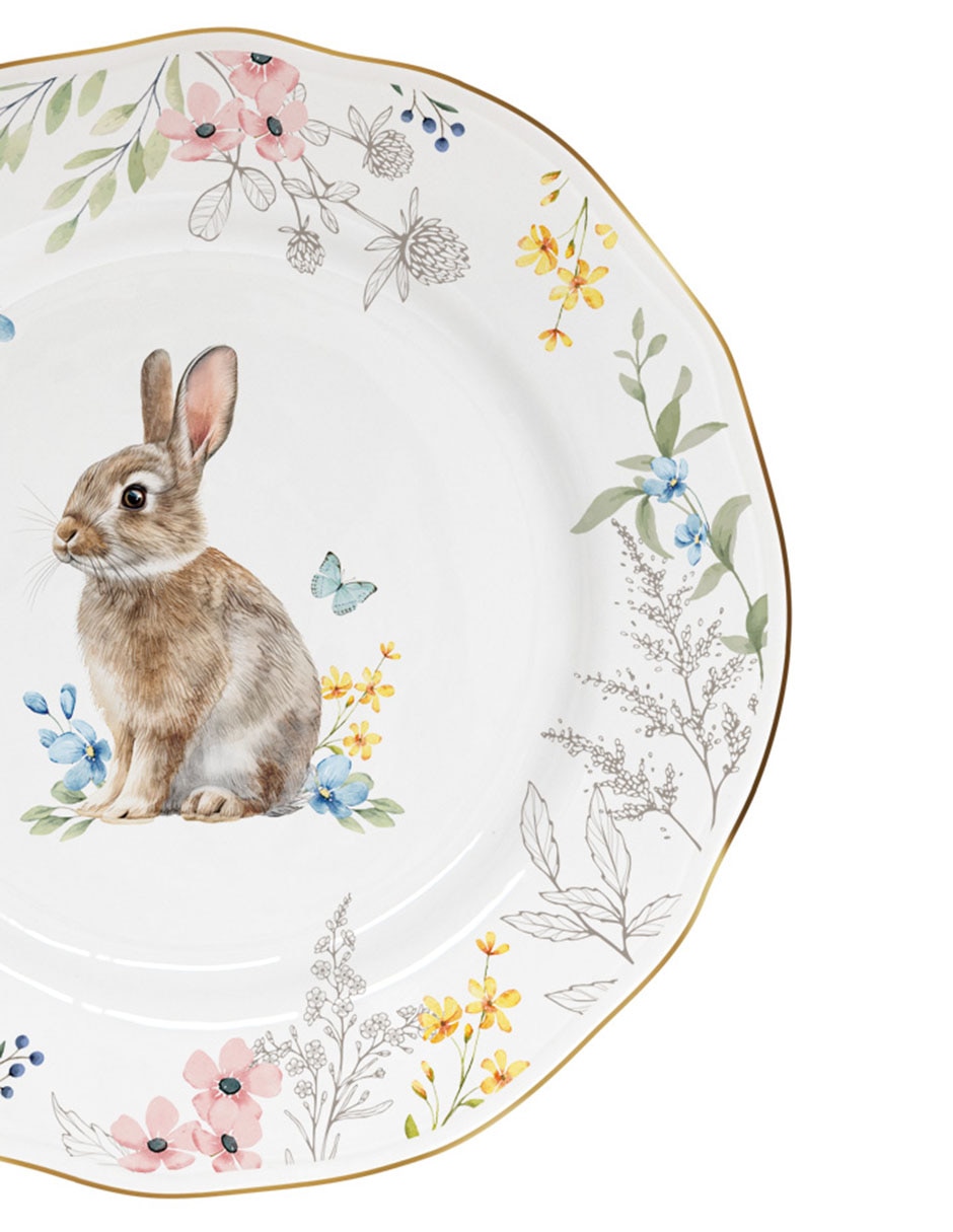Vajilla Flowey Easter de porcelana para 4 personas 8