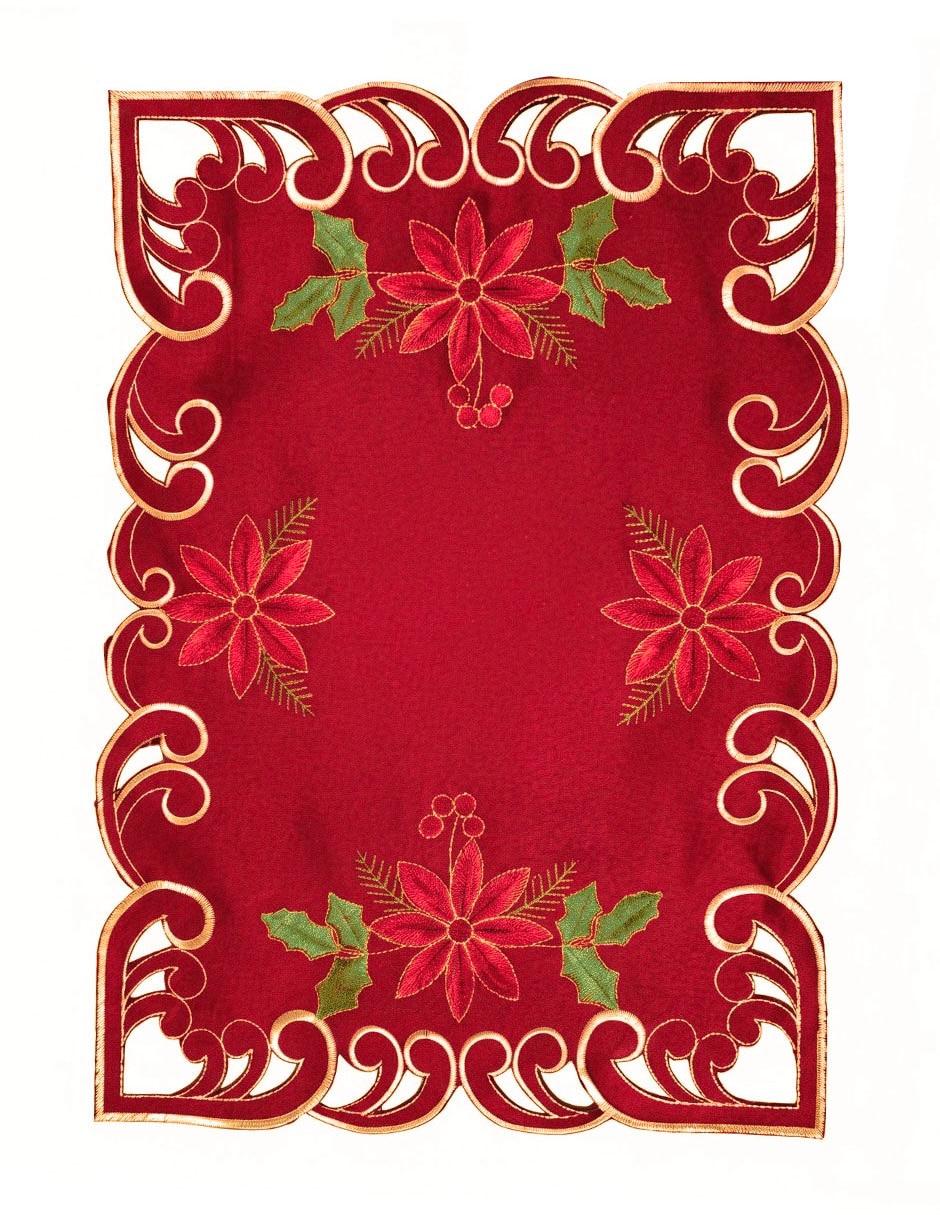 Mantel individual rectangular nochebuenas