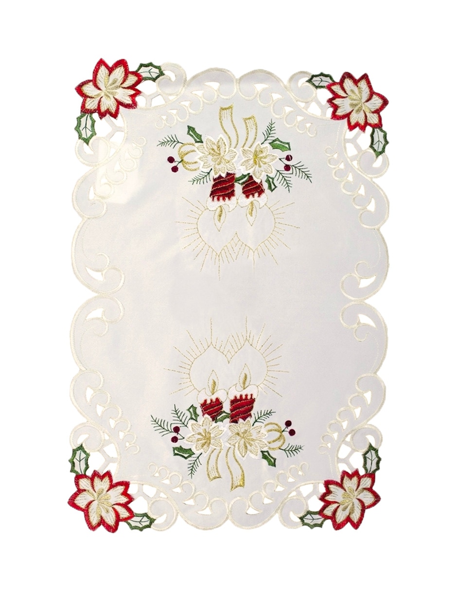 Mantel individual rectangular velas navidad