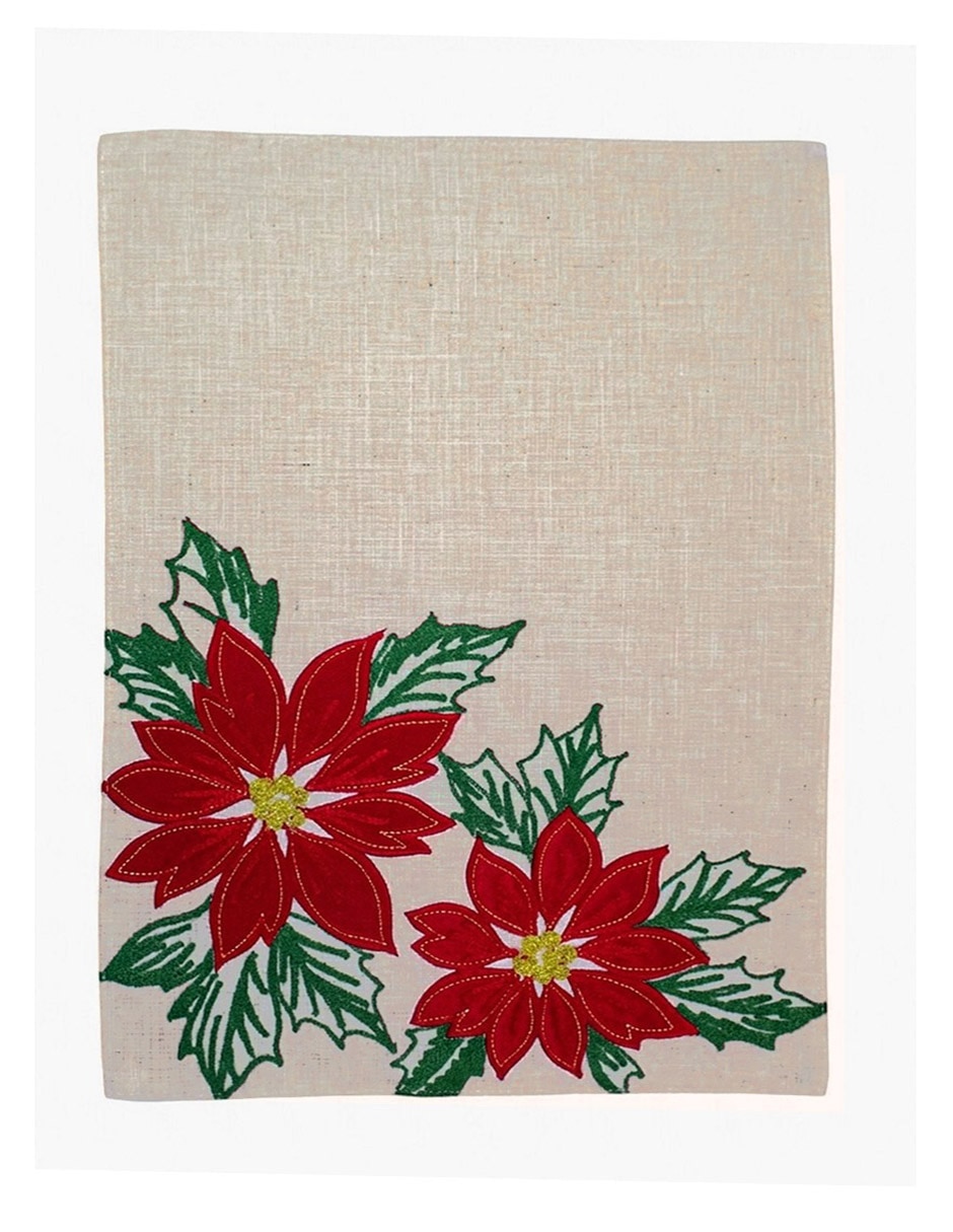 Mantel individual rectangular loft home flor nochebuena navidad Mantel individual rectangular loft home flor nochebuena navidad