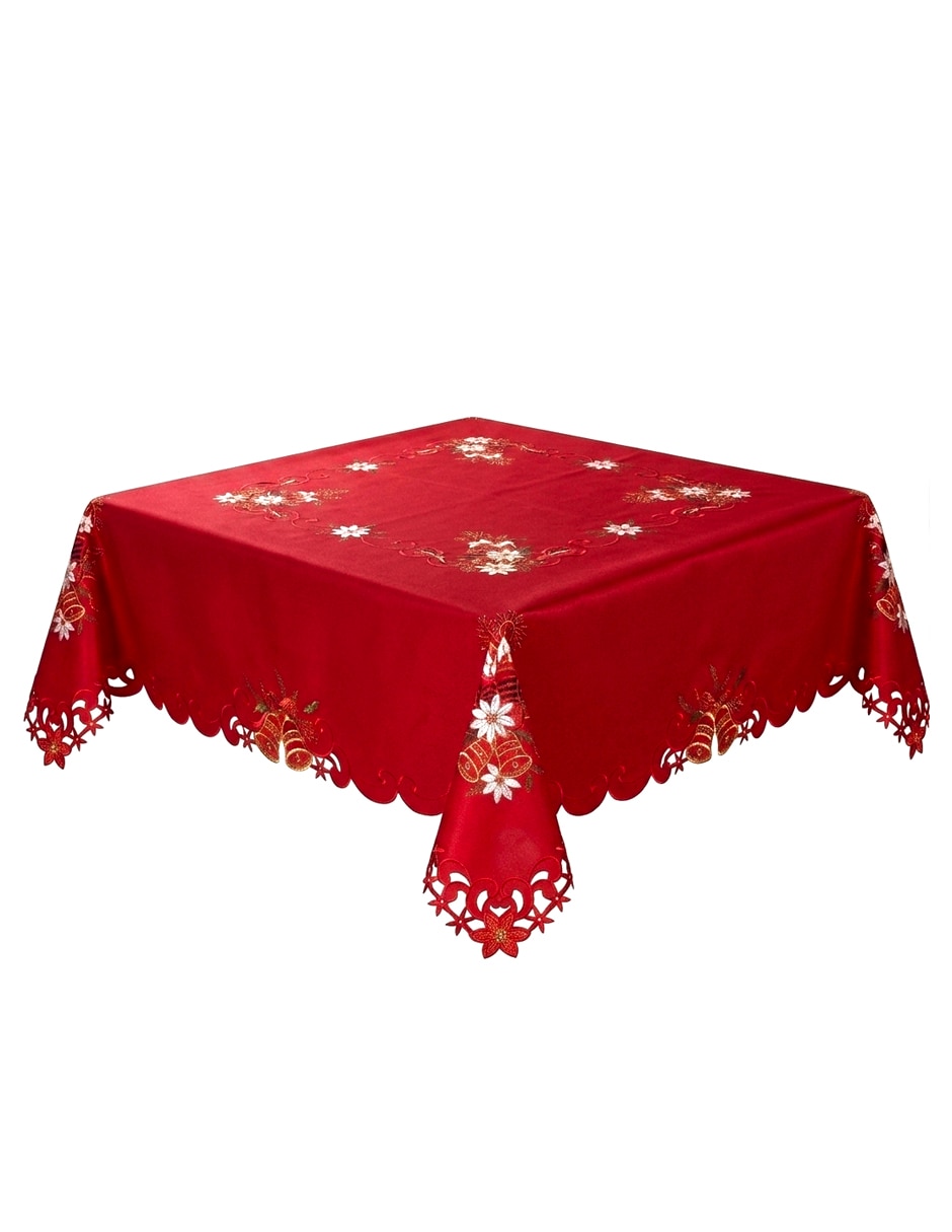 Mantel cuadrado campanas navidad