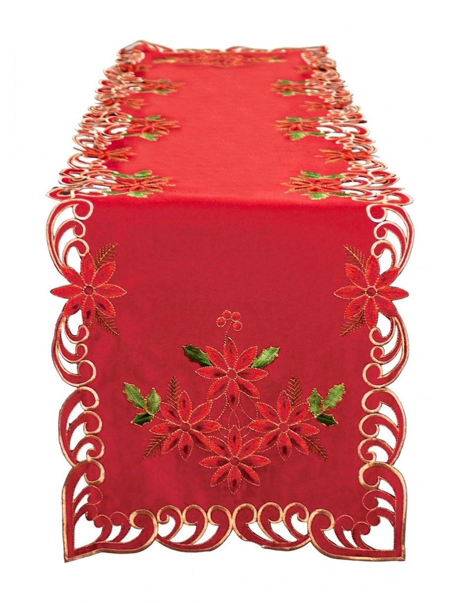 Camino mesa rectangular nochebuenas navidad Camino mesa rectangular nochebuenas navidad