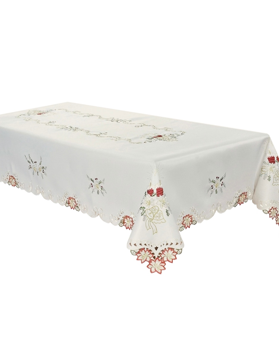 Mantel cuadrado velas navidad