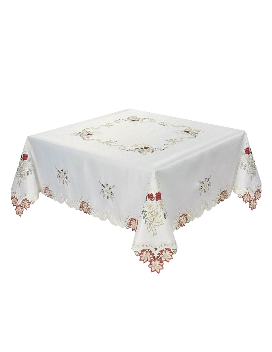 Mantel cuadrado velas navidad