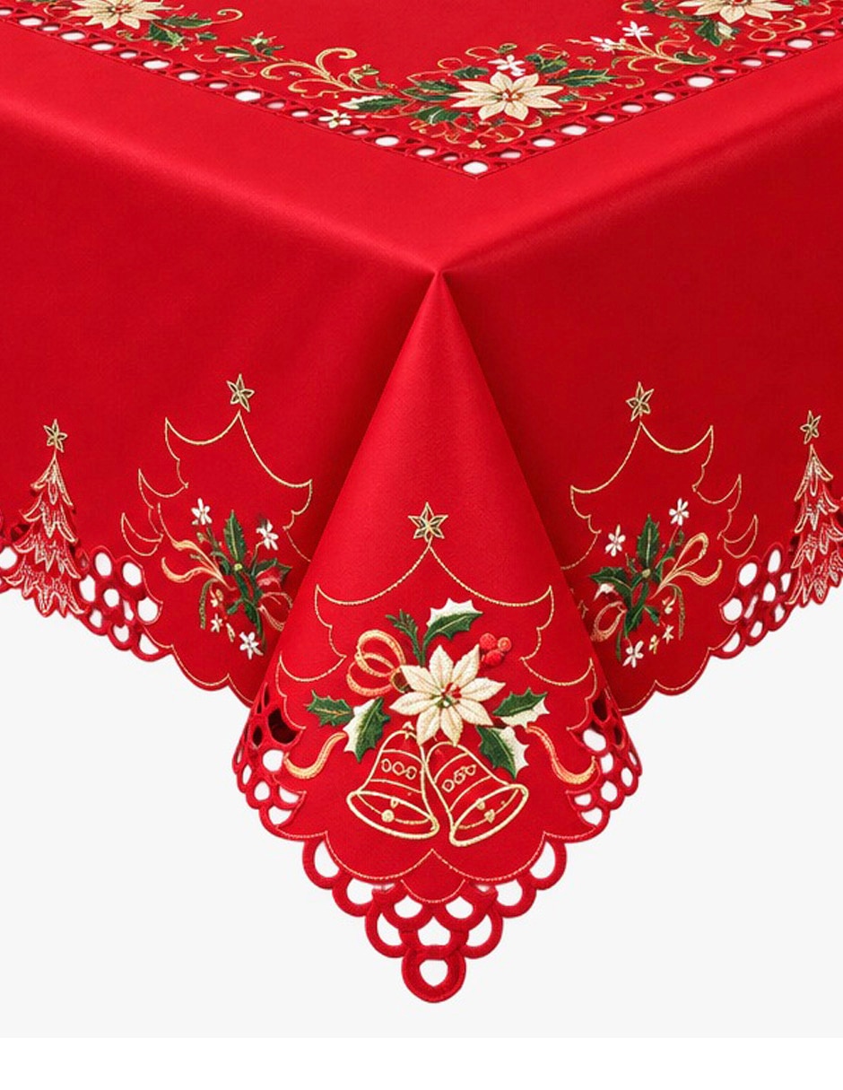 Mantel rectangular pinos navidad 3