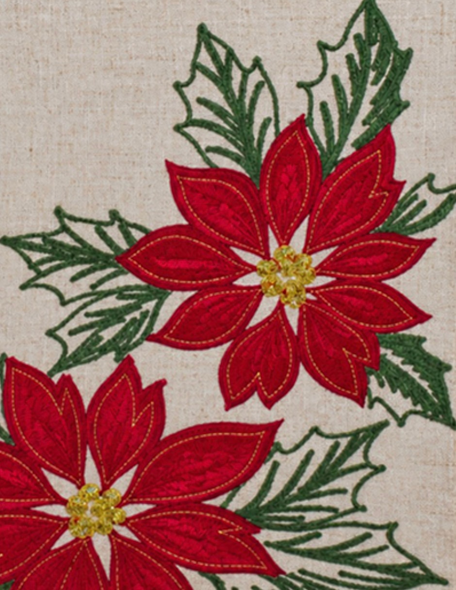 Camino mesa rectangular loft home flor nochebuena navidad 2