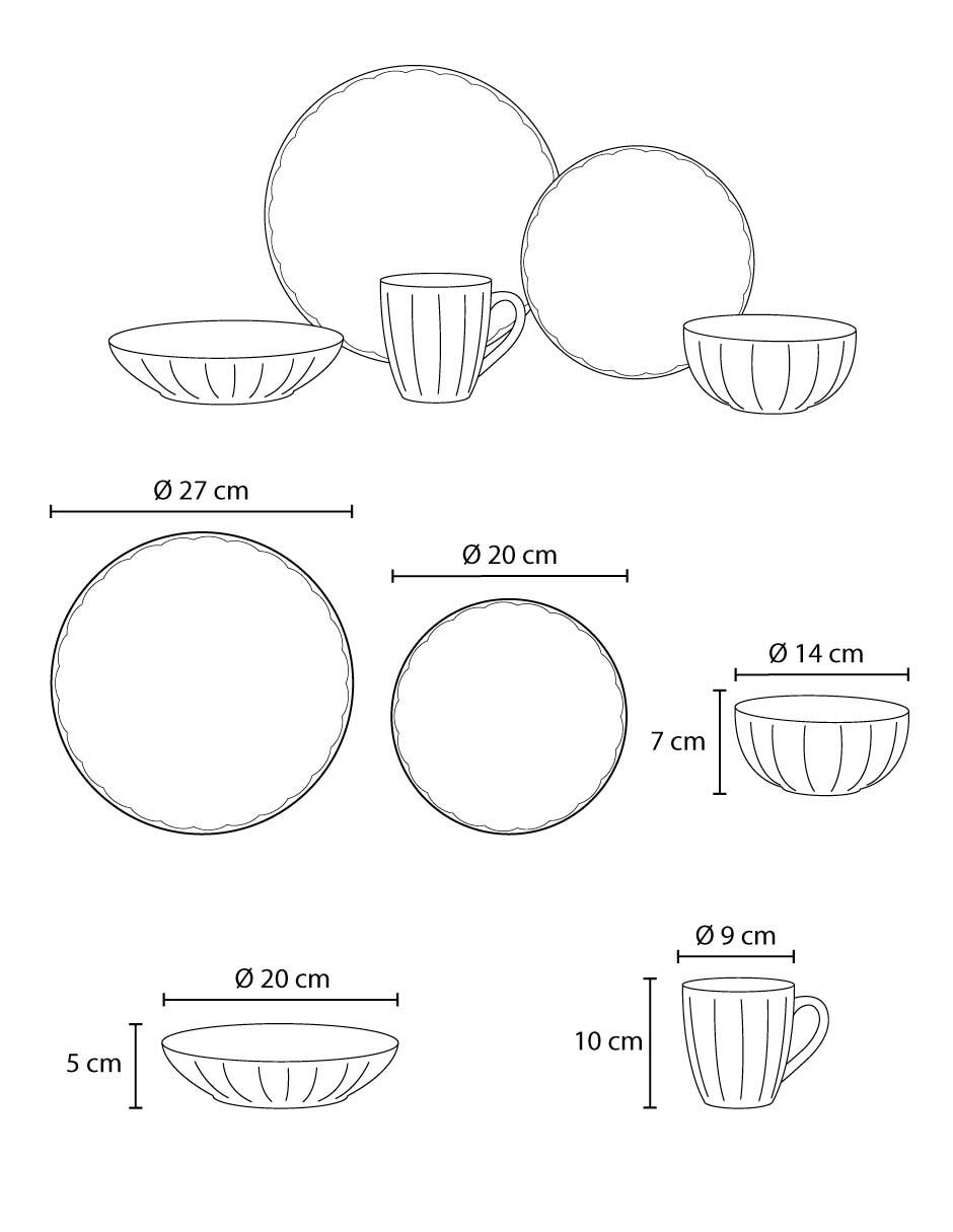 Vajilla infantil jaz de porcelana para 4 personas 3