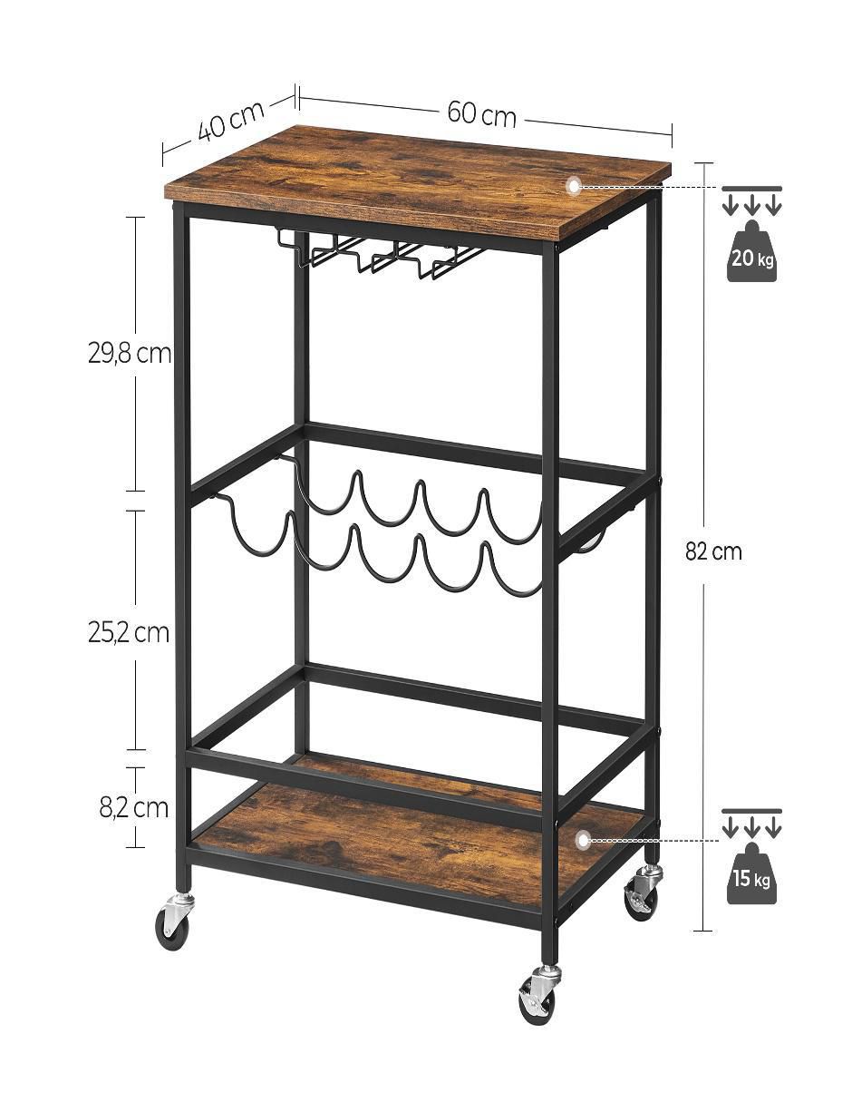 Carrito de bar Bont madera 4