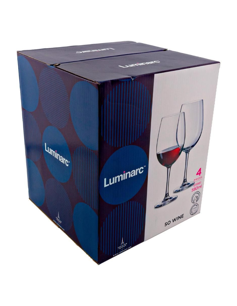 Set de copas para vino tinto So Wine de vidrio 4 piezas