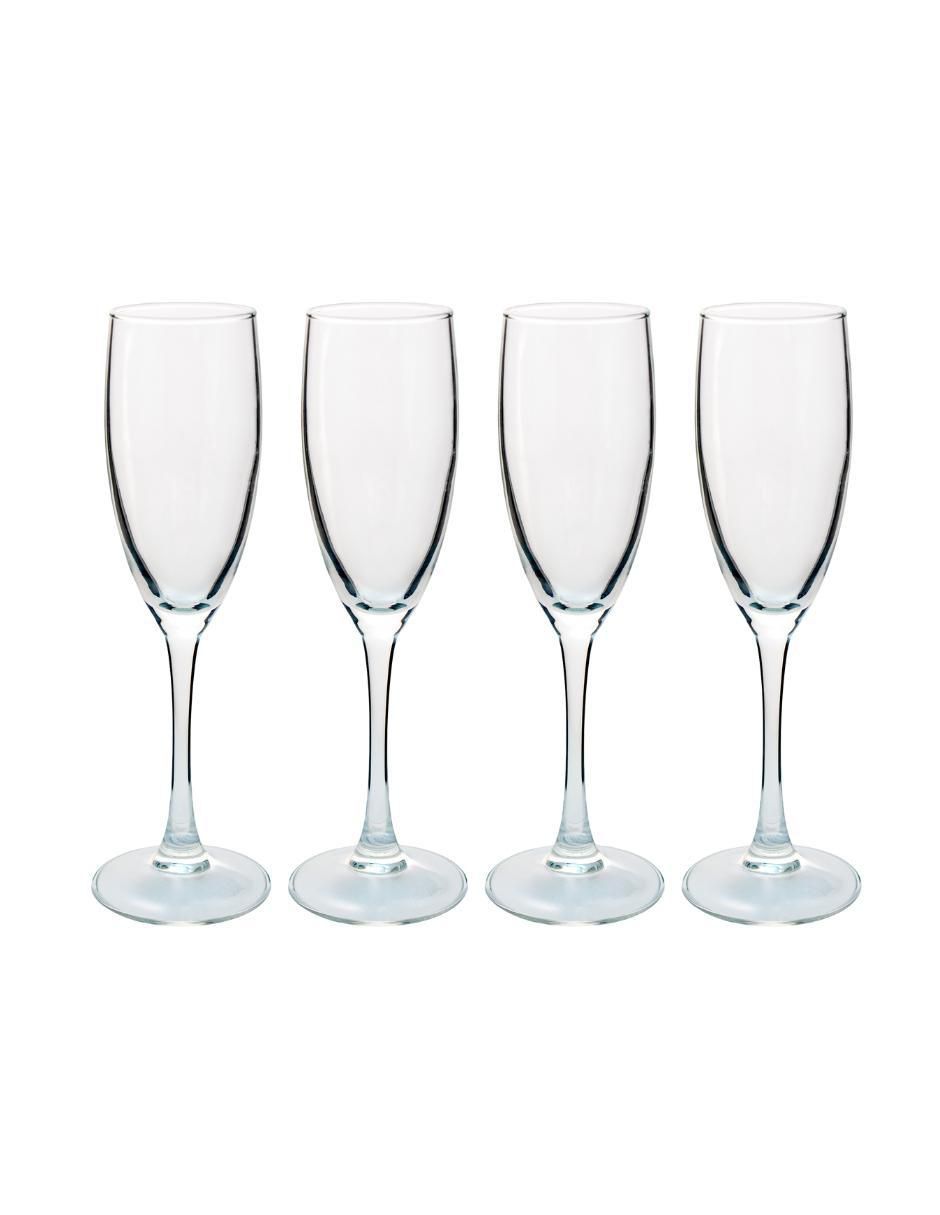 Set de copas flauta So Wine de vidrio 4 piezas