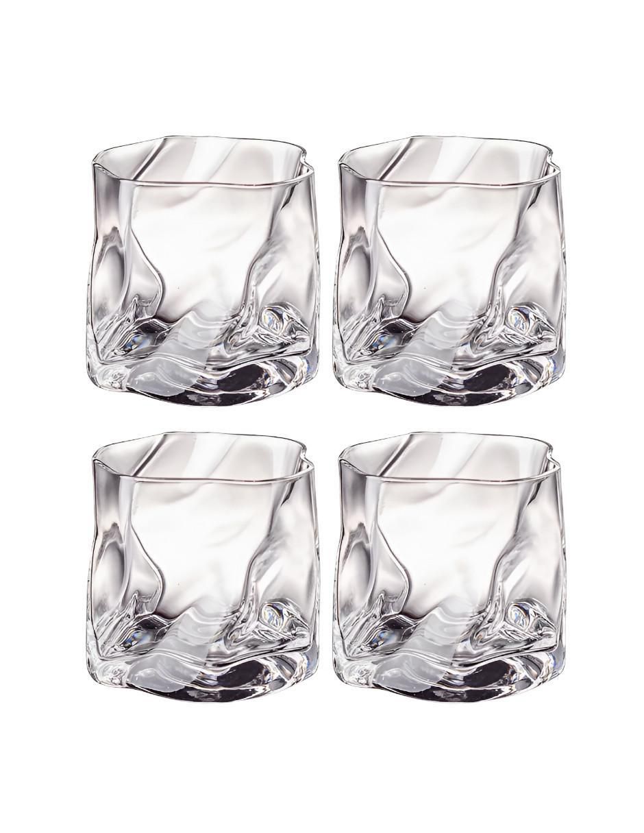Set de vasos para whisky de vidrio con 4 piezas