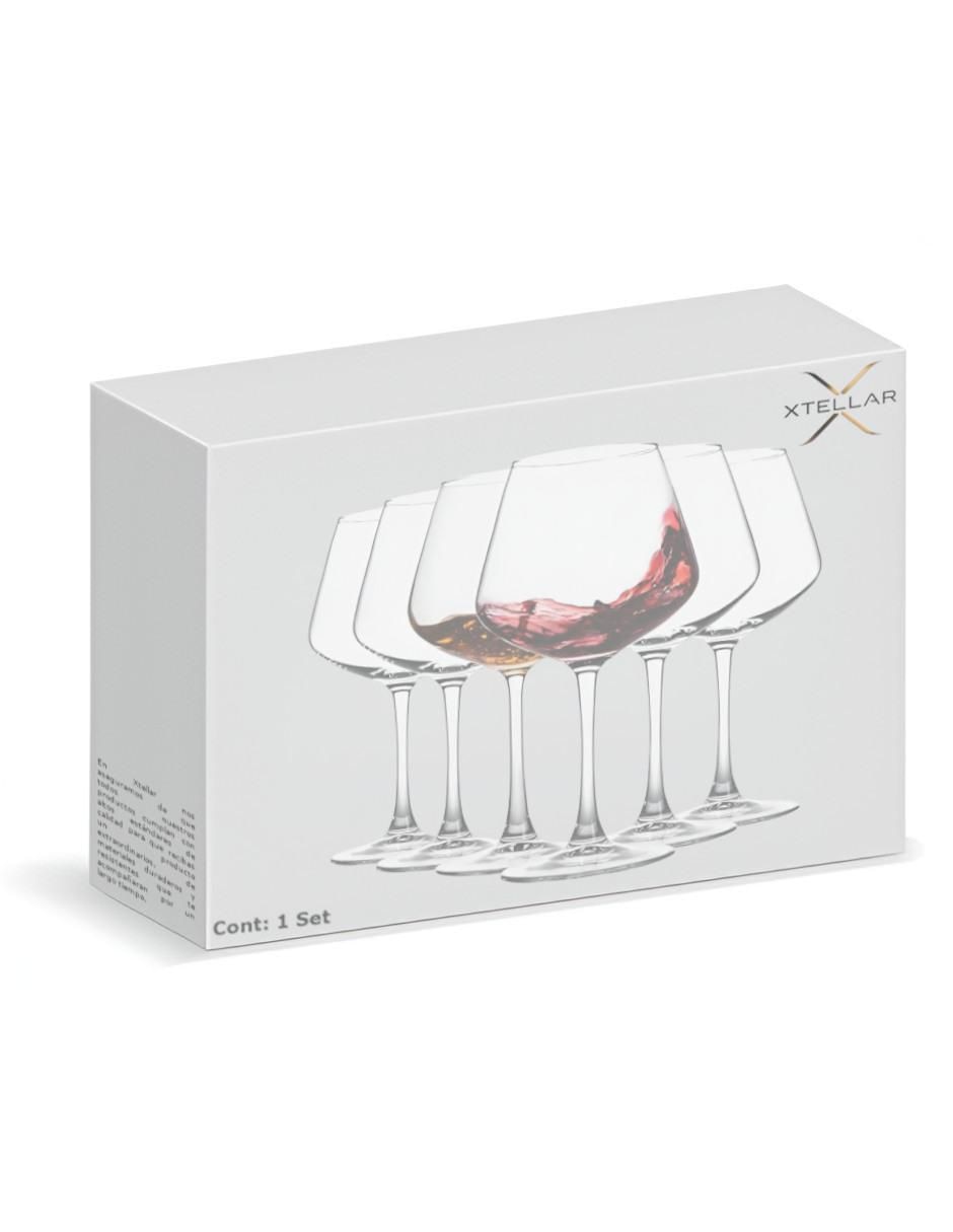 Set de copas para vino Xtllar3989 de cristal 6 piezas