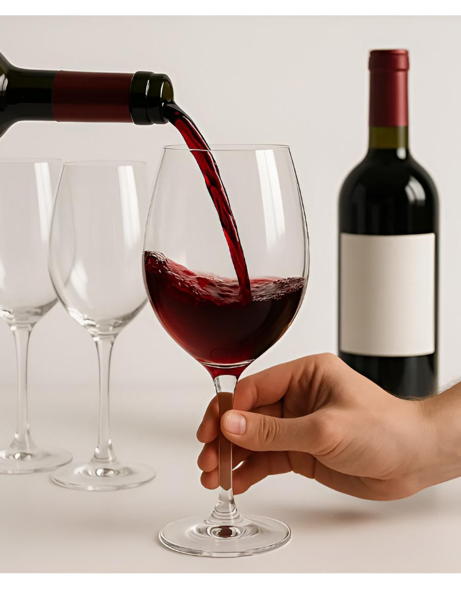 Set de copas para vino Xtllar3991 de cristal 6 piezas 2