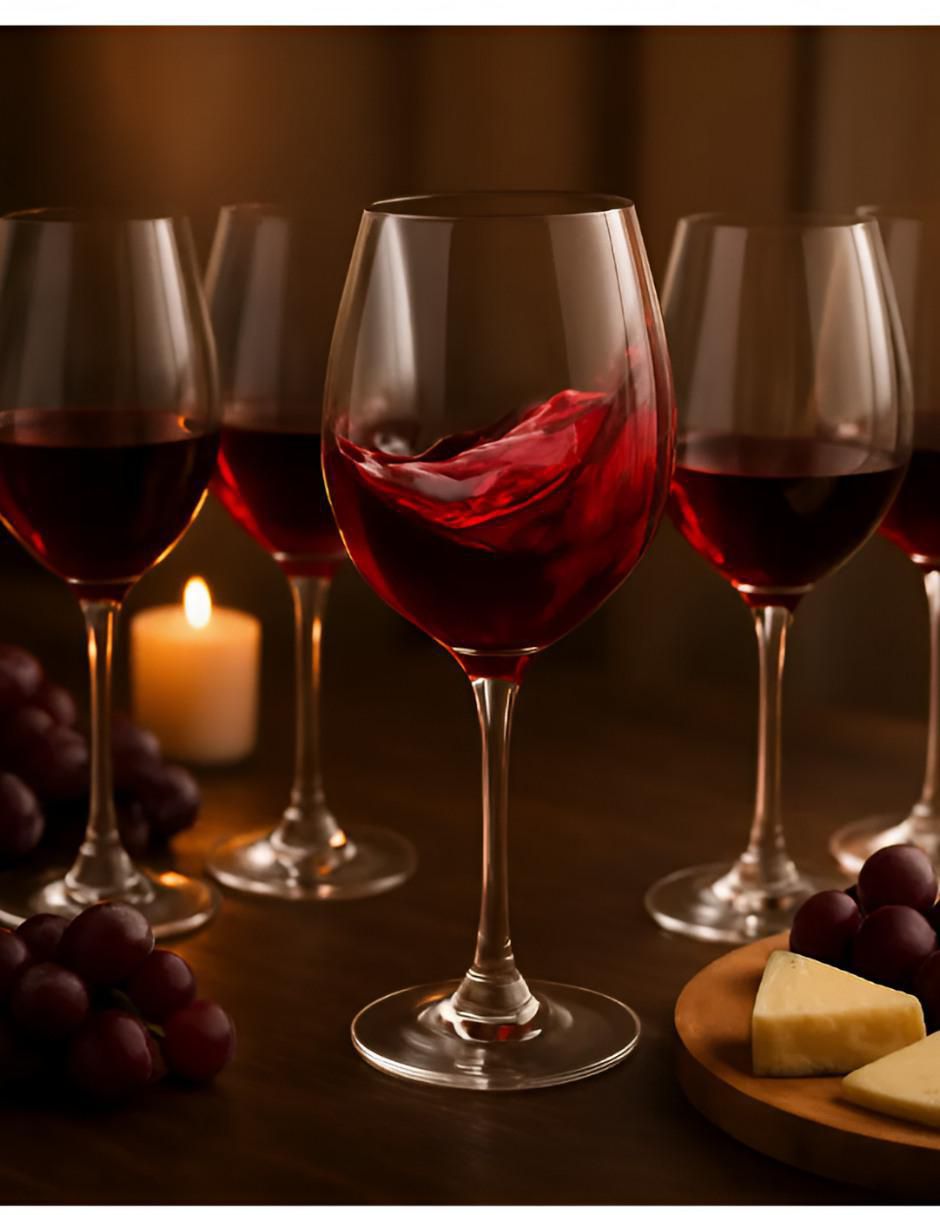 Set de copas para vino Xtllar3991 de cristal 6 piezas