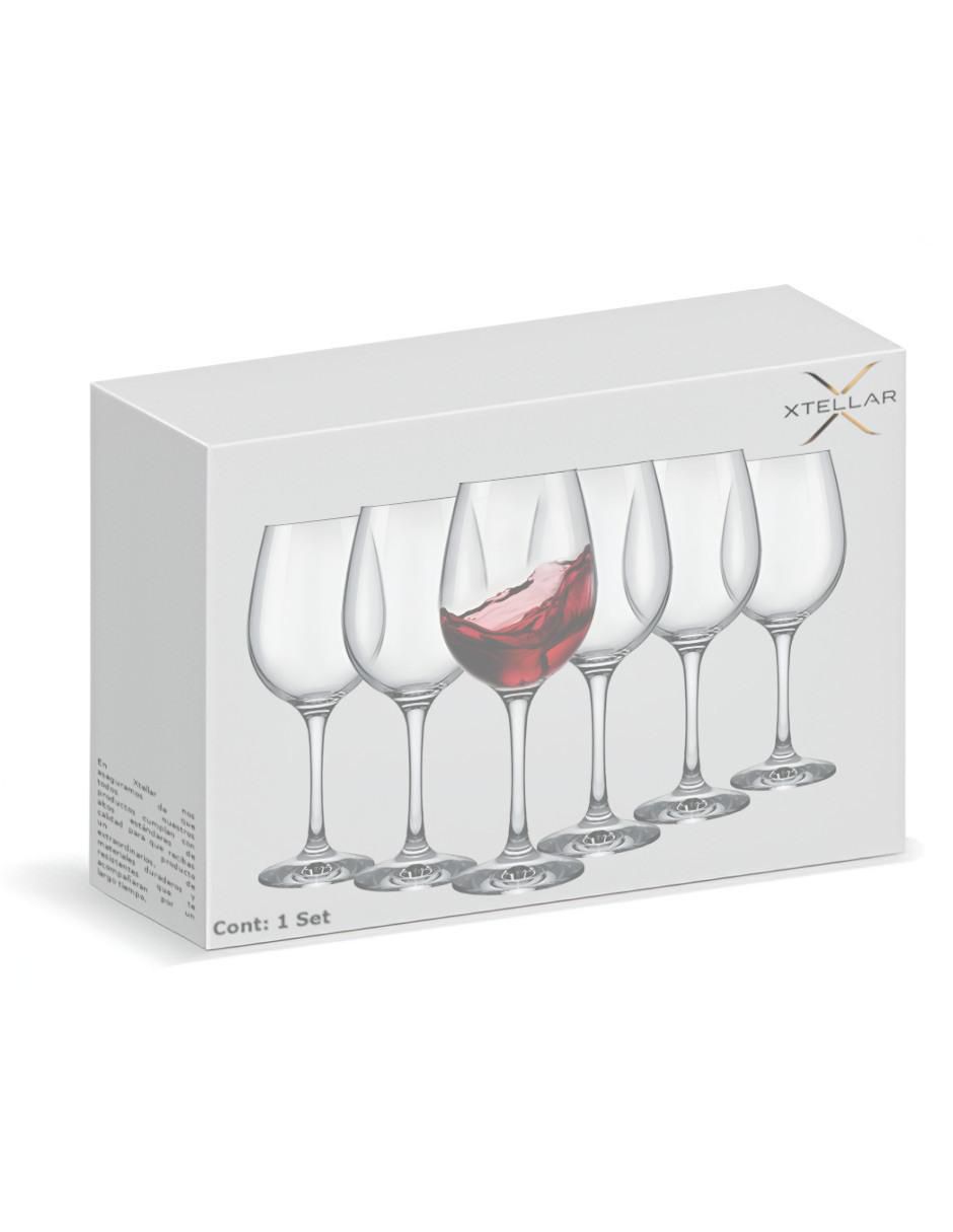 Set de copas para vino Xtllar3991 de cristal 6 piezas