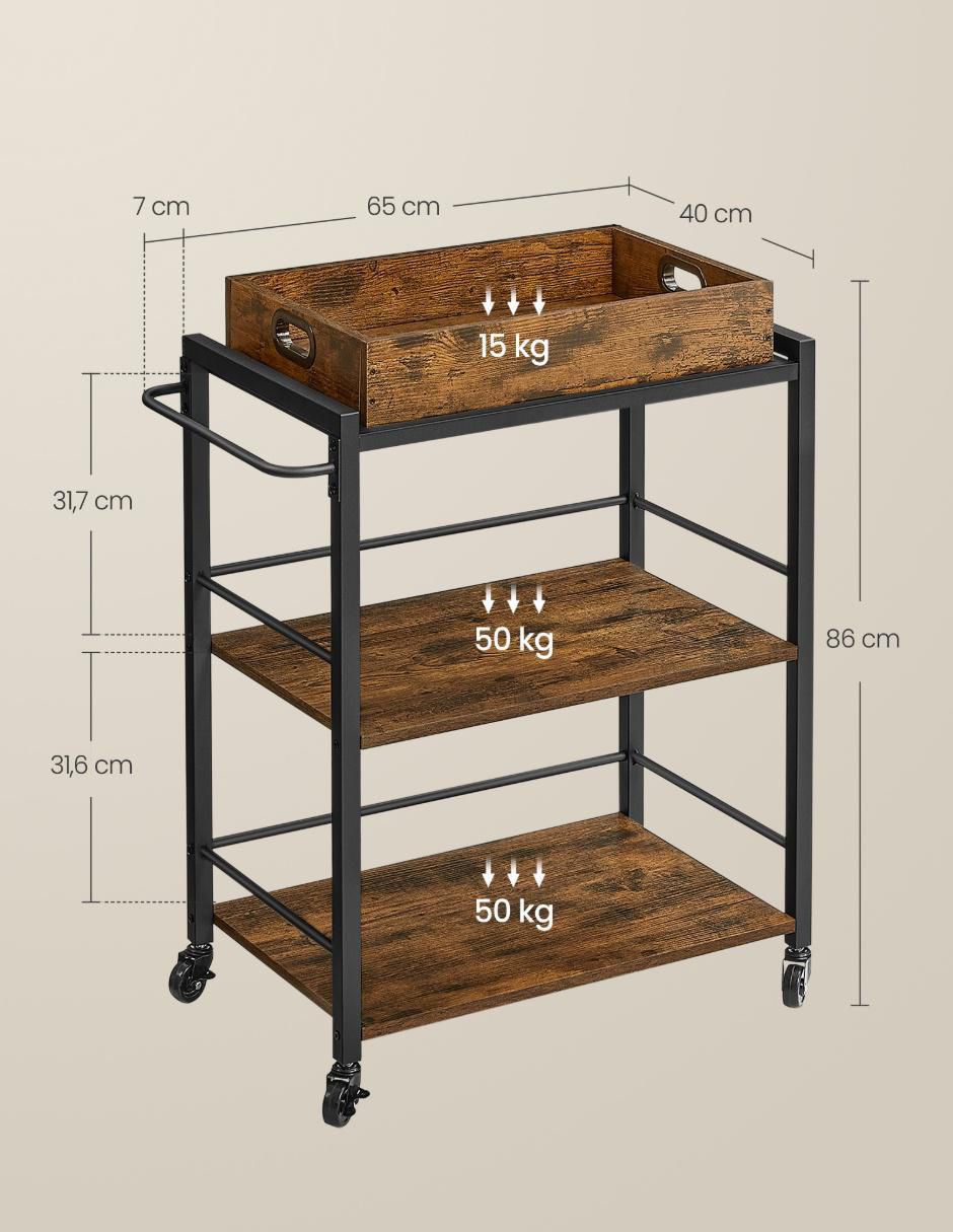 Carrito de bar cocina Brewer madera 4