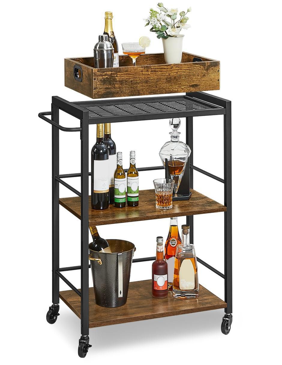 Carrito de bar cocina Brewer madera 3