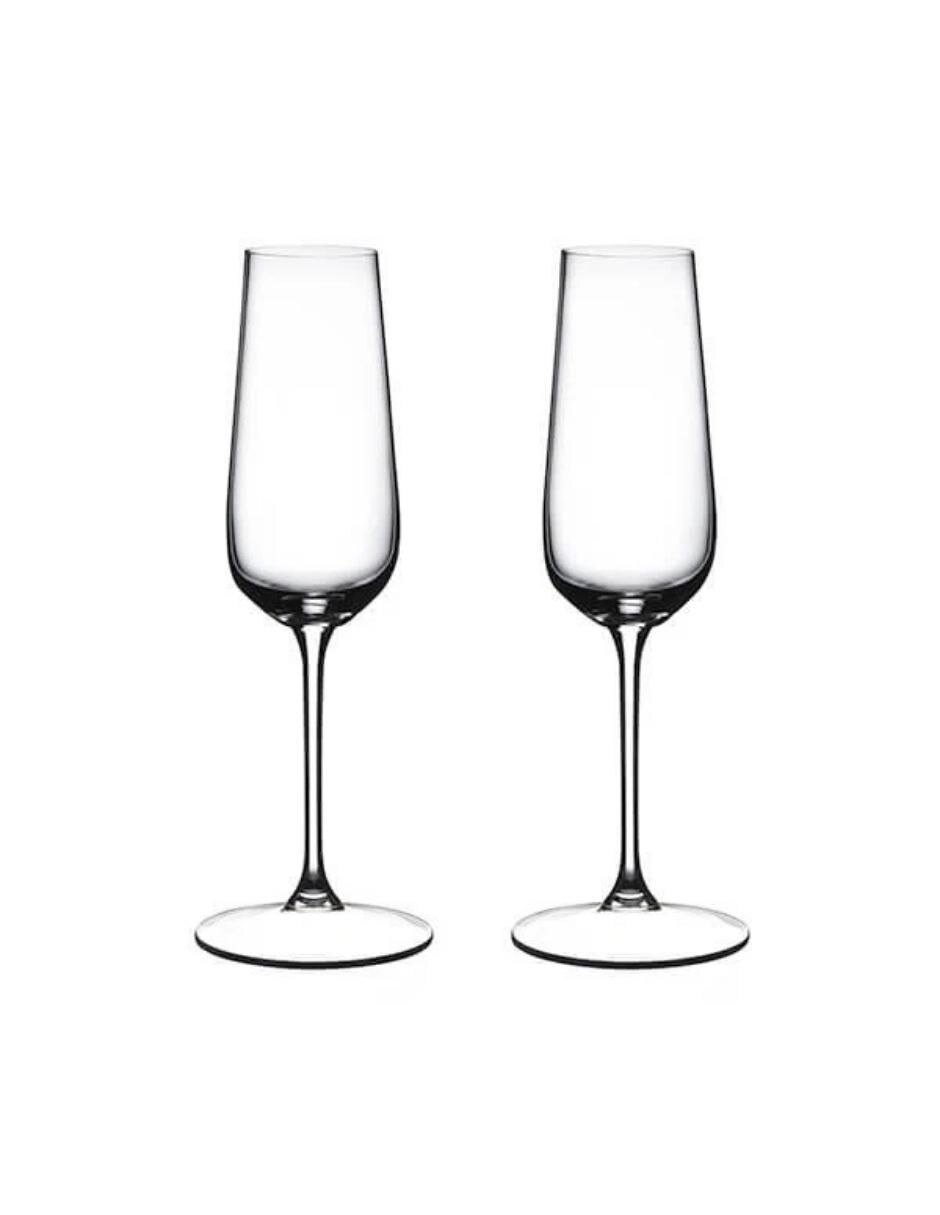 Set de copas para champán flauta de cristal 2 piezas