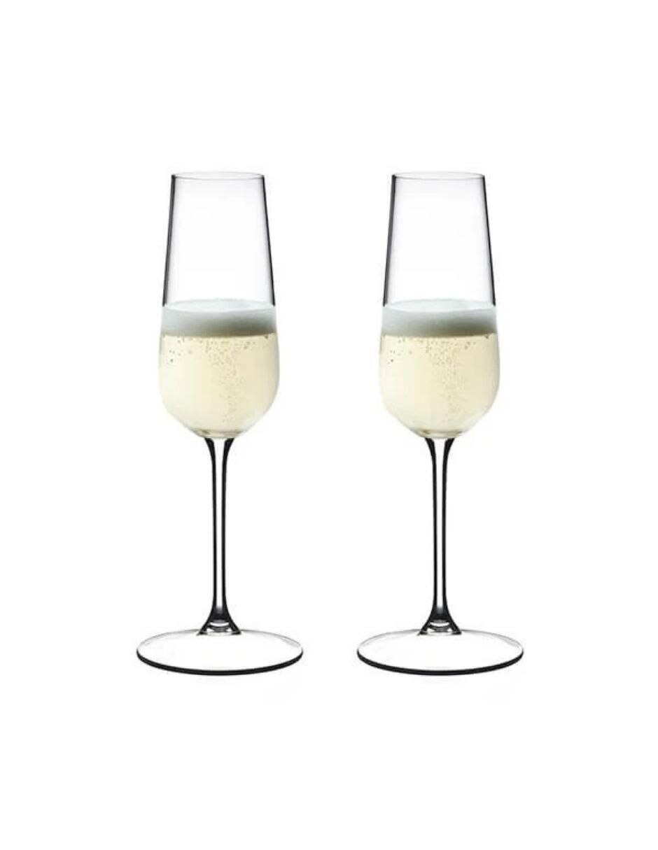 Set de copas para champán flauta de cristal 2 piezas