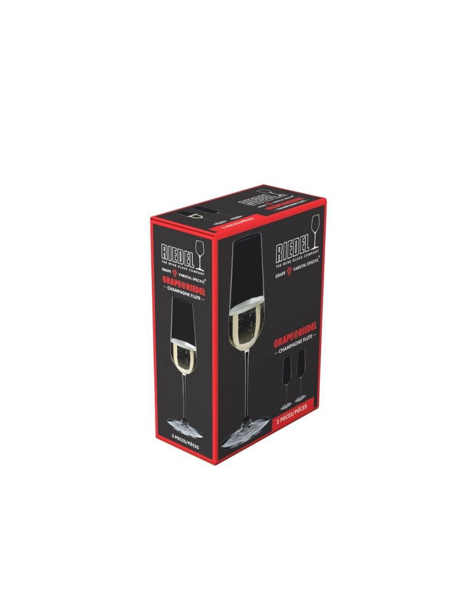 Set de copas para champán flauta de cristal 2 piezas